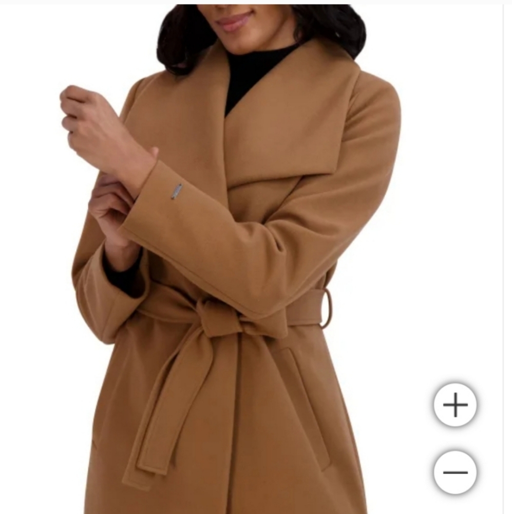 Tahari Ladies' Faux Wool Wrap Coat, nwt - Picture 3 of 8